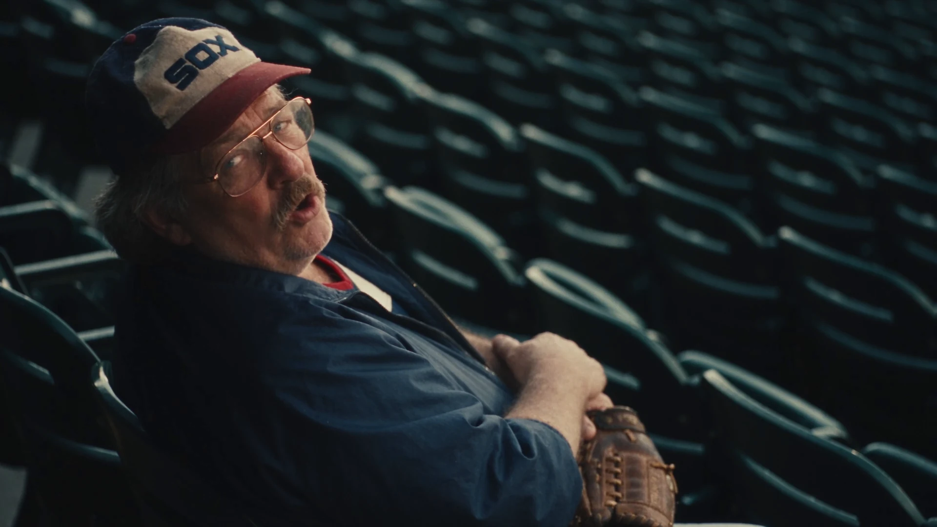 An older fan in the stadium in the Rate x White Sox campaign.